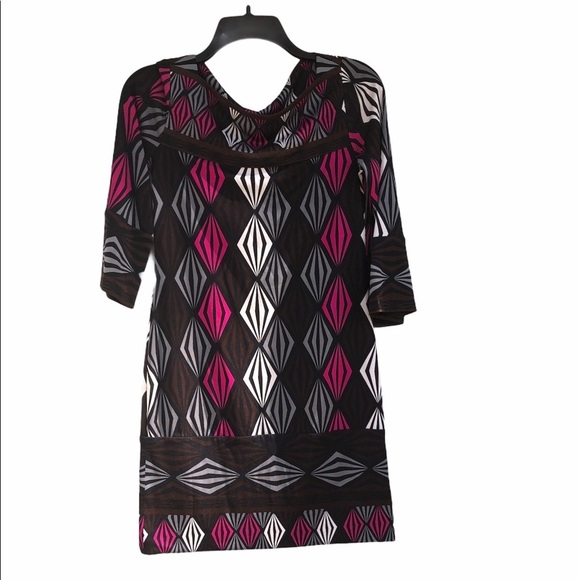 DVF size 0 vintage silk retro print shift dress - Picture 3 of 11